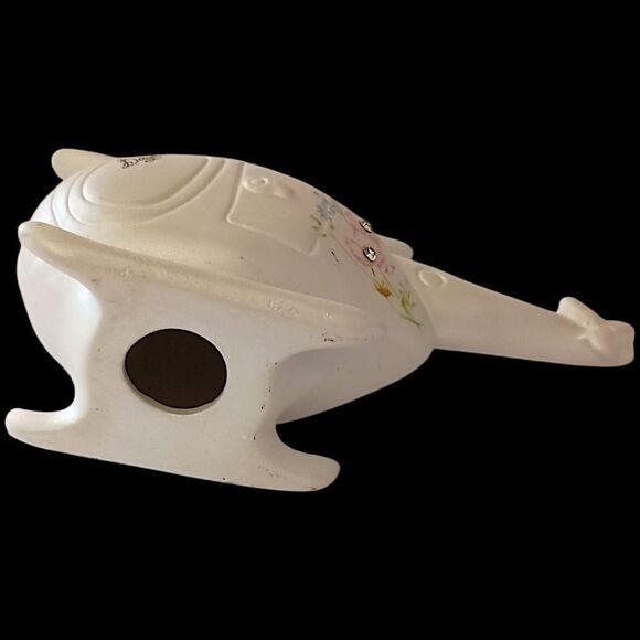 Berger Italian Helicopter Figure Ceramic Iridescent Floral Pottery Hand Painted - Picture 6 of 16